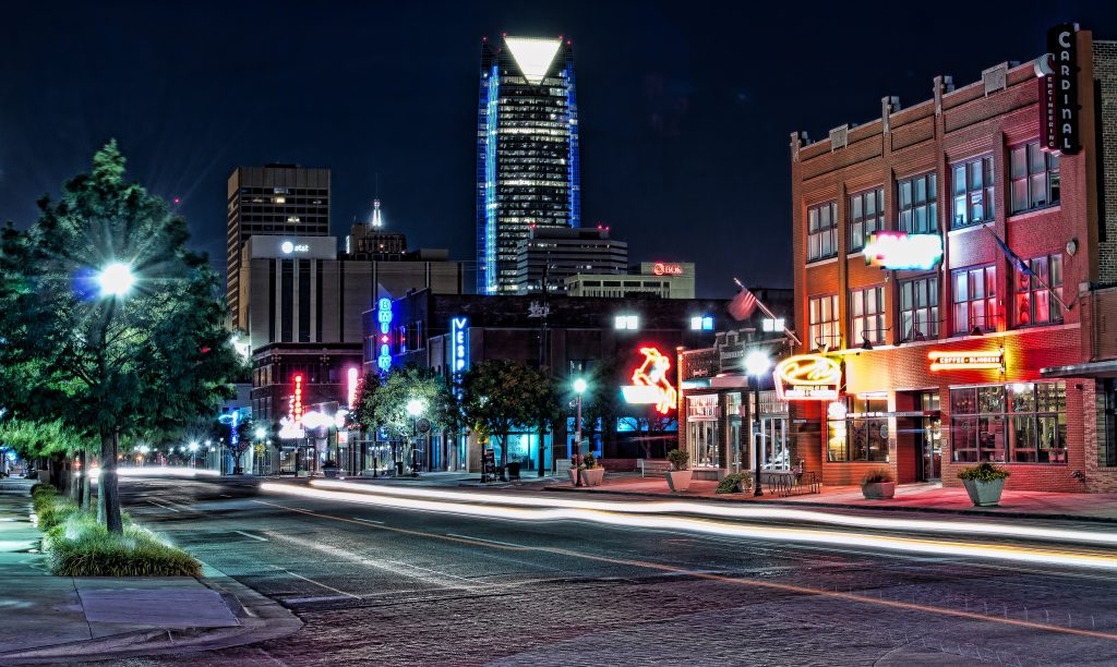 Oklahoma City downtown at night
